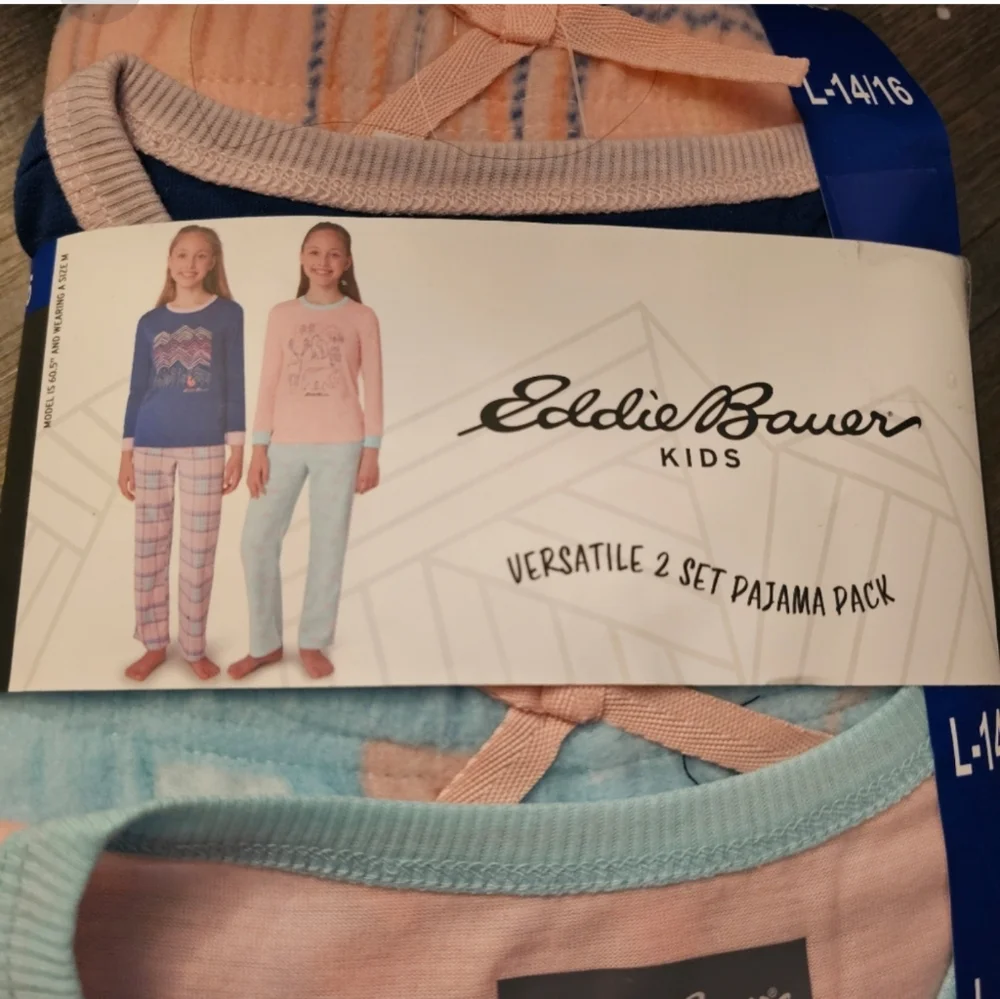 Eddie Bauer Girls  4-piece Pajama Set - Size L (14/16)